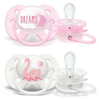 38613 Philips Avent Fopspeen 0-6Mnd Soft Roze 2 stuks