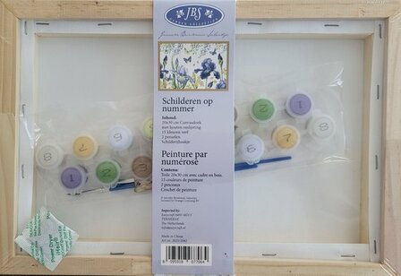 77064 Janneke Brinkman  Schilderen op nummer bloemen en vlinders blauw   