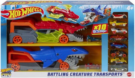 148042 Hot Wheels Monsterlijke Vrachtwagens + 10 Metalen Auto's
