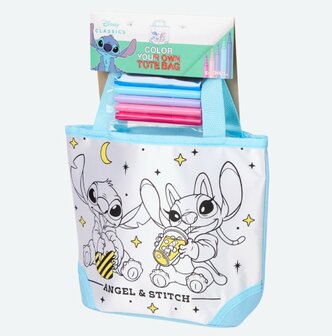 31185 Disney Stitch Kleur je eigen Tas Angel en Stitch Licht Blauw  