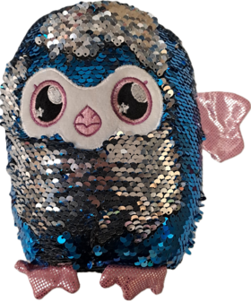 10564 Glitter Palz Pailletten knuffel Blauw/Zilver