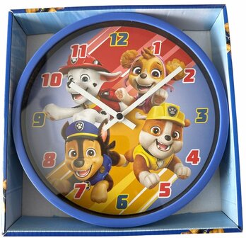 63597 Paw Patrol Anologe Wandklok 22 cm.