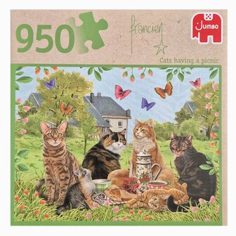 06161  Jumbo Puzzel Francien Cats having a Picnic 950 stukjes