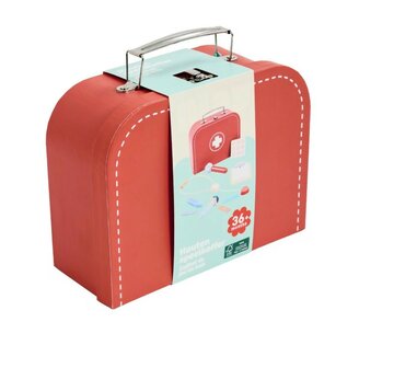 65030 Playing Kids Houten Dokterset in Koffer Rood