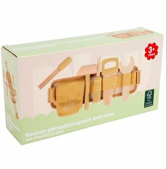 61025 Playing Kids Houten Gereedschapsset met Riem   
