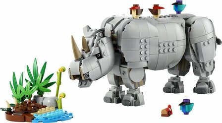 31171 LEGO Creator Wilde dieren: machtige neushoorn met vogels