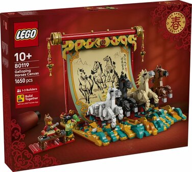 80119 LEGO Display met galopperende paarden
