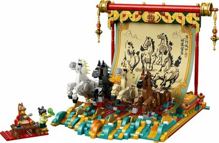 80119 LEGO Display met galopperende paarden