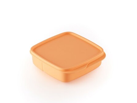 99877 Tupperware Vakjes Lunchbox Vierkant 550 ml Oranje/zalm