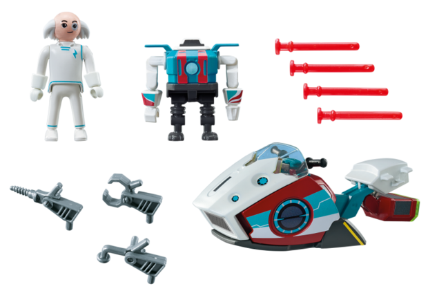 9003 PLAYMOBIL Super4 Skyjet met Dr. X & robot