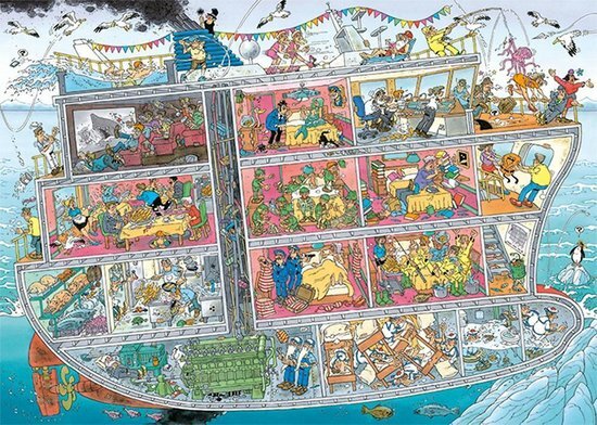 20021 Jumbo Puzzel Jan van Haasteren Cruiseschip 1000 Stukjes