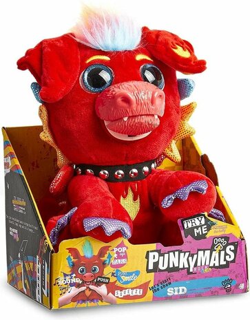 13346 Punkymals Sid interactief draakje Rood 20 cm