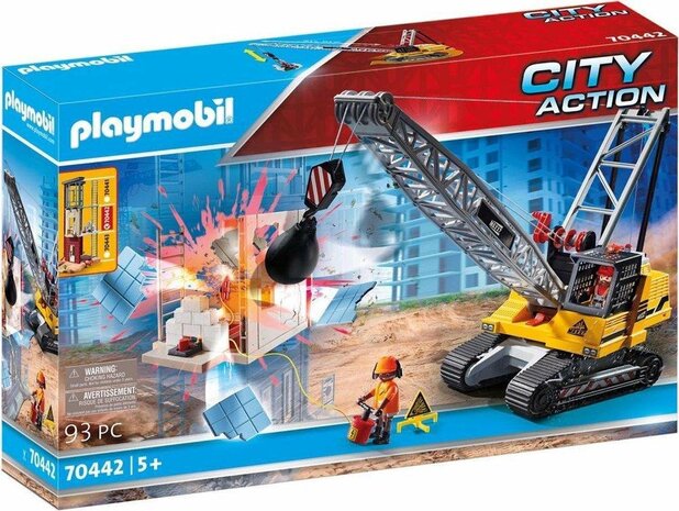 70442 PLAYMOBIL City Action Kabelgraafmachine met bouwonderdeel