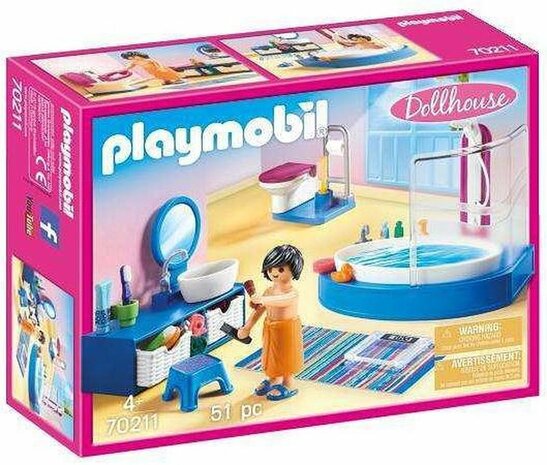 70211 PLAYMOBIL Dollhouse Badkamer met ligbad