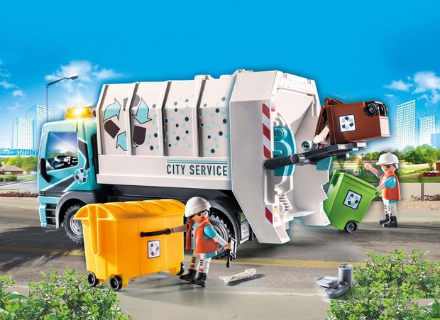 70885 PLAYMOBIL City Life Vuilniswagen Met Knipperlicht