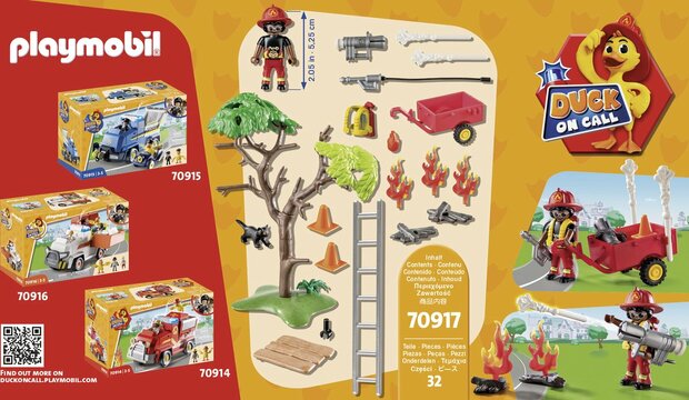 70917 PLAYMOBIL Duck On Call  Brandweeractie. Red de kat!