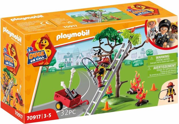 70917 PLAYMOBIL Duck On Call  Brandweeractie. Red de kat!