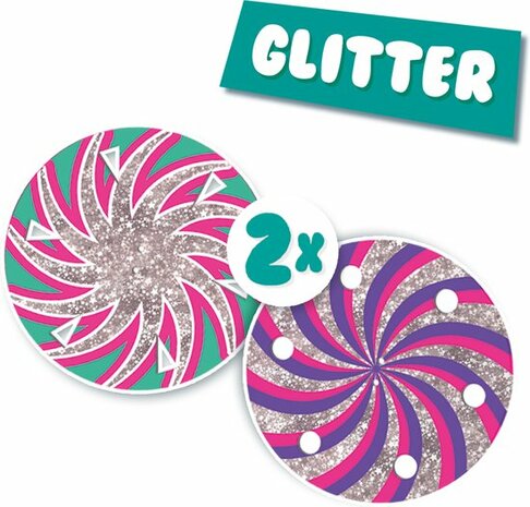 02225 SES  Swirl spinner  Glitter  2 spinners en neon draad