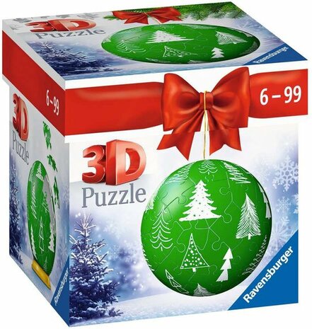 112708 Ravensburger Kerstbal Kerstboom  3D puzzel  puzzelbal  54 stukjes  Groen