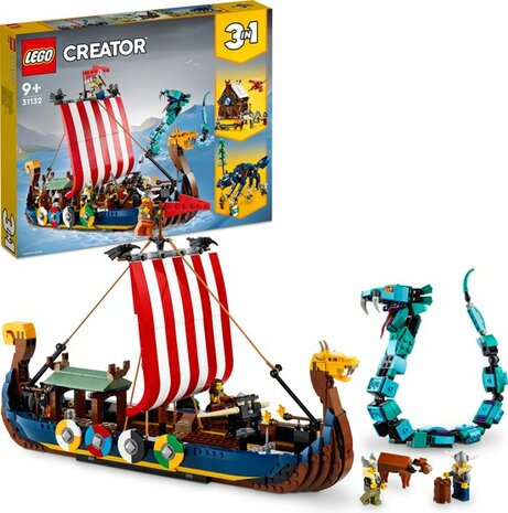 31132 LEGO Creator Vehicles Vikingschip En De Midgaardslang