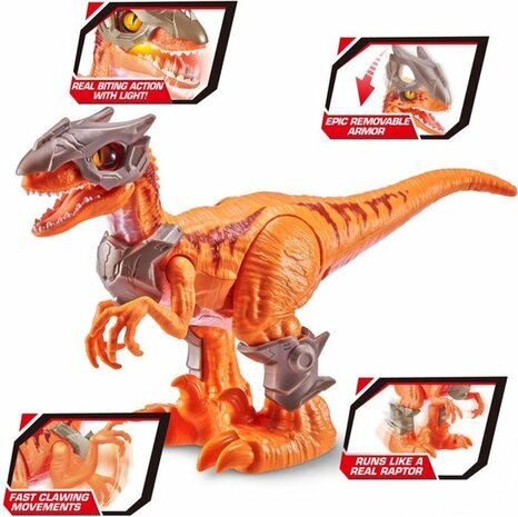 16286 Zuru Robo Alive Dinosaurus Raptor Glow In The Dark Oranje