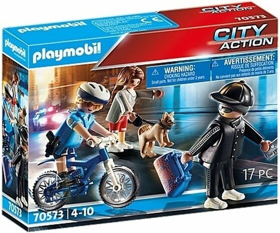 70573 PLAYMOBIL City Action Politiefiets: achtervolging van de zakkenroller
