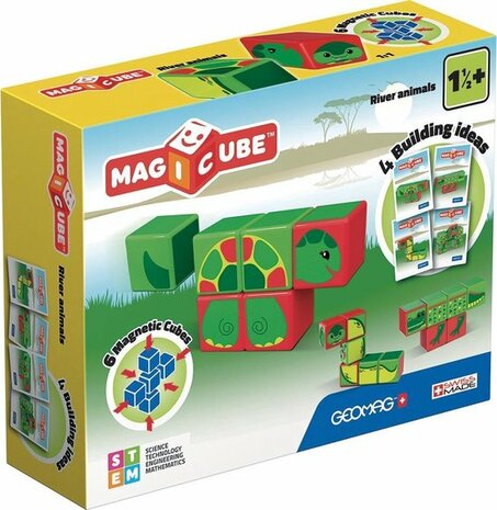 01331 Geomag MagiCube River Animals  6 delig