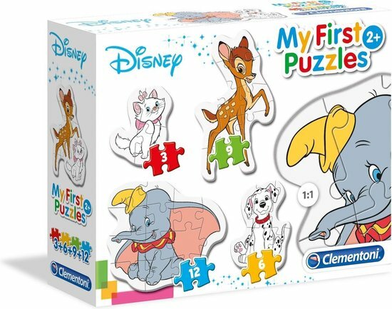 08067 Clementoni My First Puzzel  Disney Animal Friends 3-6-9-12 stukjes