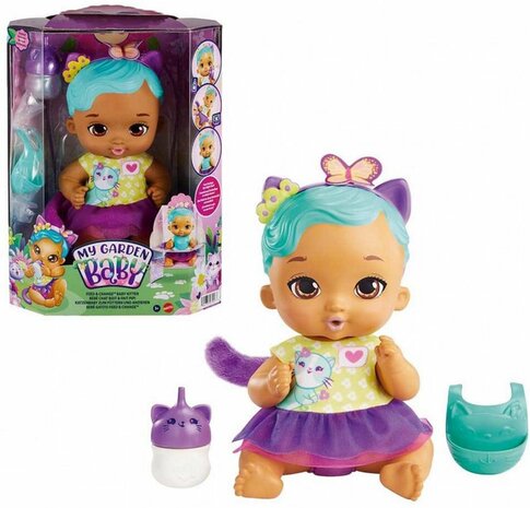 70473 Mattel Pop My Garden Baby Gatito Feed & Change Kattunge 30 cm