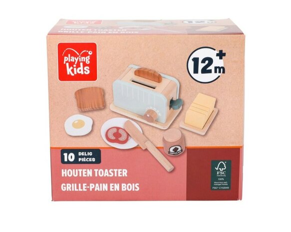 23863 Playing Kids Houten Toaster 10-delig