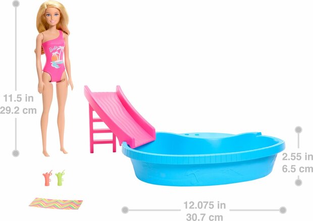 78285 Barbie Zwembad met Pop