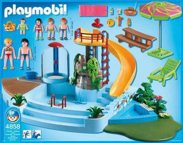 4858 PLAYMOBIL Family Fun Openluchtwaterbad met glijbaan