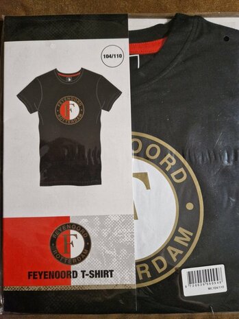 90948 Feyenoord T-shirt  Maat 104-110 Zwart
