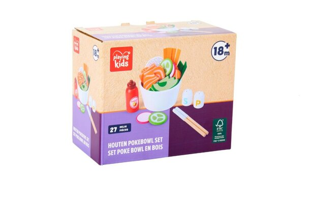 22798 Playing Kids Houten Pokebowl Set