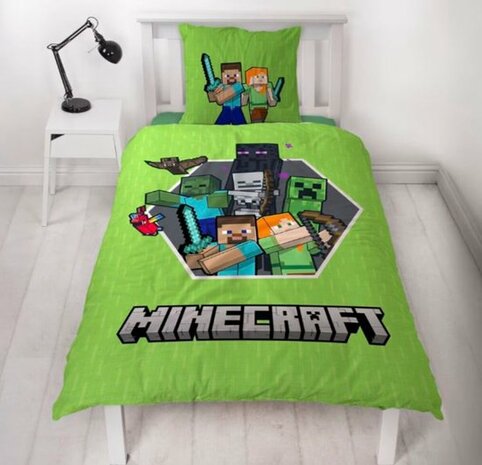 79378 Minecraft Dekbedovertrek Dubbelzijdig Bedrukt 140x200 cm