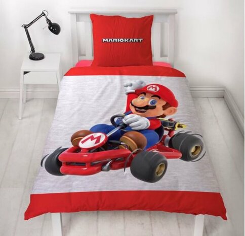 79354 Super Mario Kart Dekbedovertrek Dubbelzijdig Bedrukt 140x200 cm