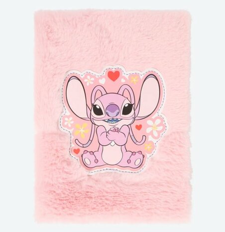 27800 Disney Stitch Pluche Notitieboek A5 Licht Roze Hart