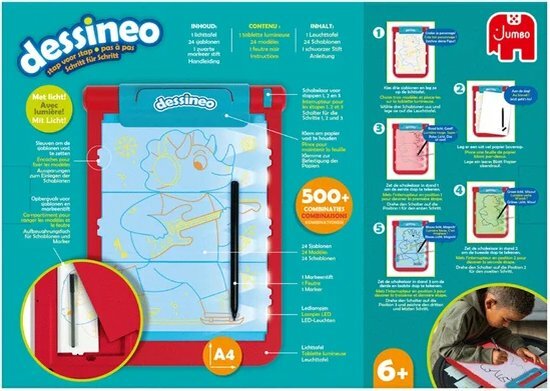 98926 Jumbo Dessineo Characters Leren tekenen Hobbypakket Educatief spel  