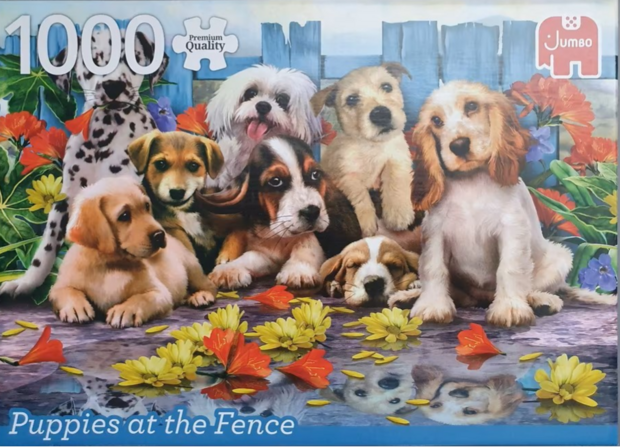 05034 Jumbo Puzzel Puppies at the Fence 1000 stukjes