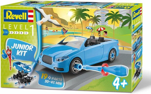 00801 Revell Roadster blauw Junior kit 1:20