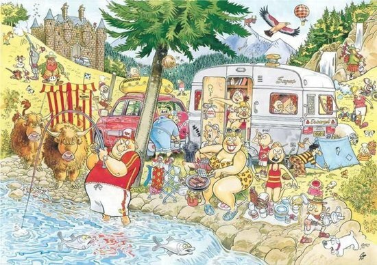 05348 Jumbo Puzzel wasgij Mystery6 Camping Commotion 950 stukjes