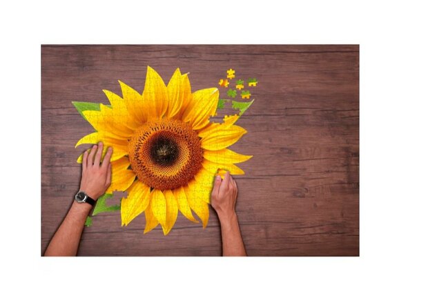 89707 Shaped Puzzles Sunflower Bloemvormige Puzzel Ø  65 cm