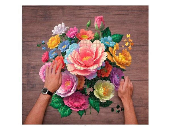 59419 Shaped Puzzles Peonies & Camellias Bloemvormige Puzzel Ø 65 cm