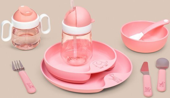 09986 Mepal Mio kinderbord  Magnetronbestendig  Met greep  Deep pink