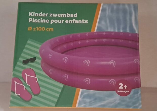 23566 Zwembad Paars Regenboogpatroon Ø100 cm   