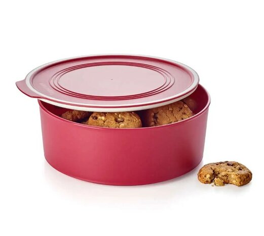22312 Tupperware ClickPlus Koektrommel Cerise Rood
