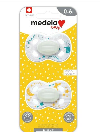 76947 Medela Baby Fopspeen Night&night 0-6m Unisex Duo