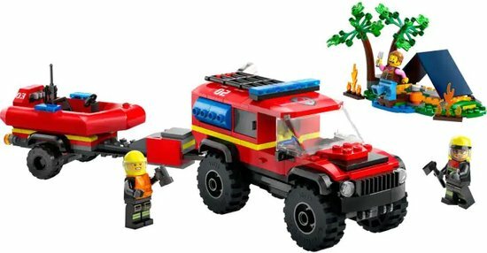 60412 LEGO City 4x4 brandweerauto met reddingsboot