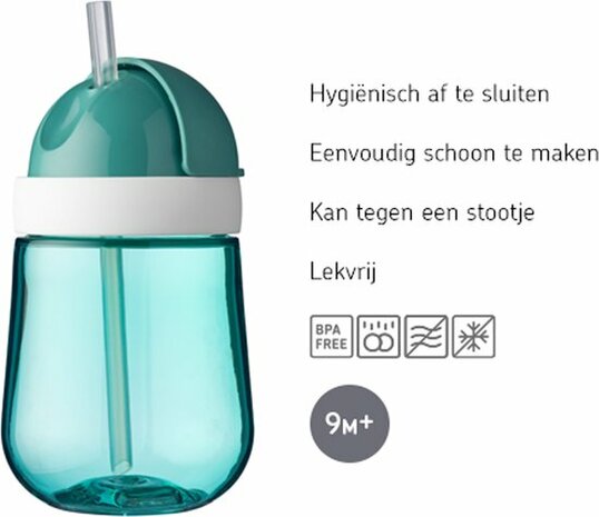 93270 Mepal Mio rietjesbeker 300 ml  Deep blue
