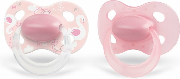 75629 Medela Baby Fopspeen Original Hoge Acceptatie Orthdontisch Ergonomische Vorm Roze 6-18 maanden 2 stuks